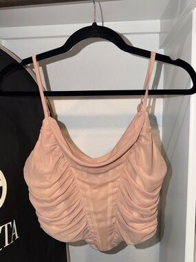 Superdown by Revolve Mauve Corset Crop Top